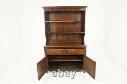 Antique Tiger Oak Welsh Dresser, Buffet and Hutch, Scotland 1920, B2576