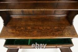 Antique Tiger Oak Welsh Dresser, Buffet and Hutch, Scotland 1920, B2576