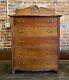 Antique Tiger Oak Wood Dresser Chest Of Drawers Vtg Victorian Farmhouse Rustic