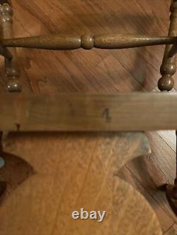 Antique Tiger Oak Wood Rocking Arm Chair Turned Spindles
