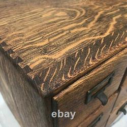Antique Tiger Oak, six drawer, fully restored Library Card Catalog