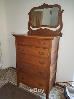 Antique Tiger oak dresser with original mirror $599. OBO