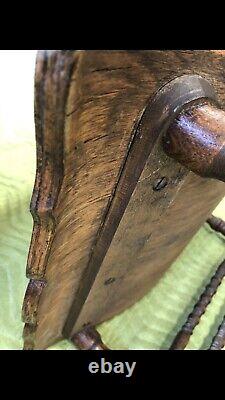 Antique Tiger oak wood curved seat