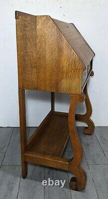Antique Union Furniture Mission Tiger Oak Wood Slant Drop Front Secretary Desk