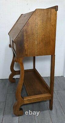 Antique Union Furniture Mission Tiger Oak Wood Slant Drop Front Secretary Desk