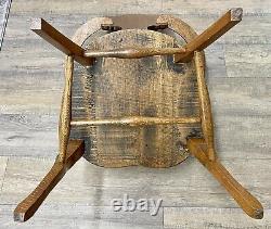 Antique Victorian Carved Tiger Oak Cherub Arm Chair