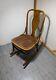 Antique Victorian Mission Tiger Oak Bent Wood Ladies Sewing Rocking Chair