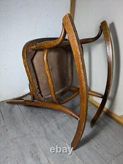 Antique Victorian Mission Tiger Oak Bent Wood Ladies Sewing Rocking Chair