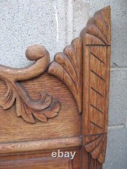 Antique Victorian Oak Bed Carved High Back Paneled Headboard Full Size