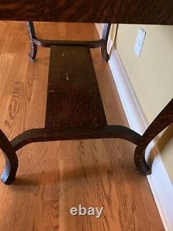 Antique Victorian Quartersawn Tiger Oak Library Table Desk (PICK UP ONLY)