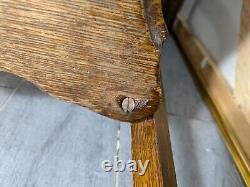 Antique Victorian Quartersawn Tiger Oak Wood 2-Tier Square Parlor Table E63