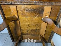 Antique Victorian Quartersawn Tiger Oak Wood 2-Tier Square Parlor Table E63