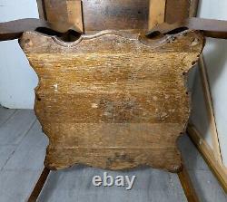 Antique Victorian Quartersawn Tiger Oak Wood 2-Tier Square Parlor Table E63