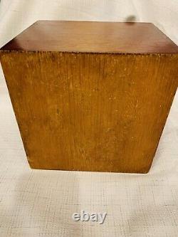 Antique Victorian Tiger Oak Collars Cuffs Box Red Satin With Mirror And Collars