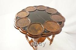 Antique Victorian Tiger Oak Table, Games Table, Scotland 1900, B2635
