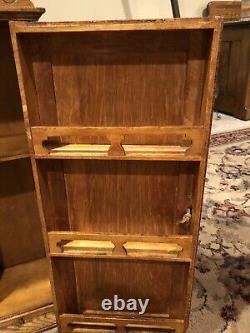 Antique Victorian Tiger Oak Wall Cabinet- Medicine Cabinet