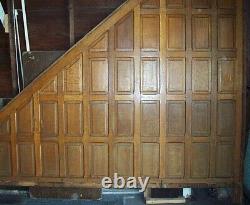 Antique Victorian Tiger Oak Wood Stairs Wainscoting Architectural Raised Panel