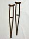 Antique Victorian Tiger Stripe Oak Childs Medical Crutches 31 Very Rare! 2673