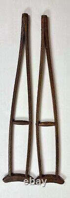 Antique Victorian Tiger Stripe Oak Childs Medical Crutches 31 VERY RARE! 2673