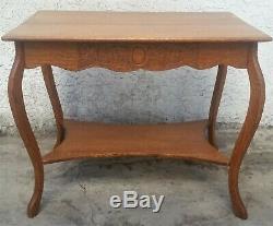 Antique Vintage American Tiger Oak Console Library Table Desk LA Area