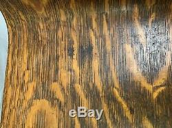 Antique Vintage Quartered Tiger Oak Wood Vanity Bench