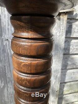 Antique Vintage Solid Oak Wood Plant Stand Display Fern Table
