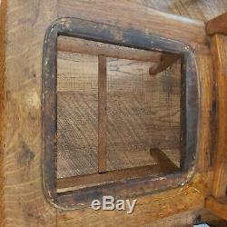 Antique Vintage T Back Tiger Oak Wood Desk Side Dining Accent Chair Free Ship