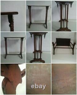 Antique Vintage Tiger Maple Side Table End Furniture Hall Curly