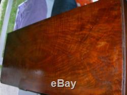 Antique Vintage Tiger Oak English Dresser Flame Design Original Hardware Handles