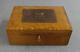 Antique Wwi Tiger Oak Us Army Military Humidor With Glass Covered Letter Inside