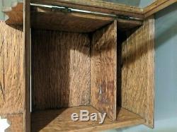 Antique Wall Cabinet Cupboard Hanging Tiger Oak Wood Bathroom Cabinet