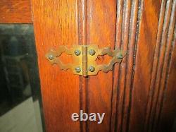 Antique Wall or Free Standing Corner Cabinet Cupboard / Beveled Mirror
