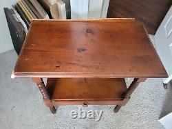 Antique Wash Stand-accent Table With Backsplash And Drawer