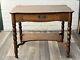 Antique Writing Desk Library Table Tiger Oak One Drawer Bottom Shelf