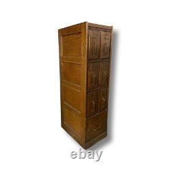 Antique c1915 Tiger Oak Quarter Sawn Macey 7 Drawer Receipt Book File Cabinet