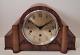 Antique C1930's English Tiger Oak Westminster Chiming Mantel Clock With Silence