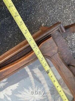Antique claw paw foot oak rolling tea cart push tiger oak removeable tray