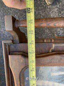 Antique claw paw foot oak rolling tea cart push tiger oak removeable tray