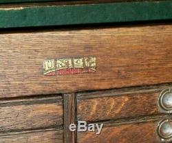 Antique machinist tool box tiger oak