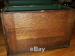 Antique machinist tool box tiger oak