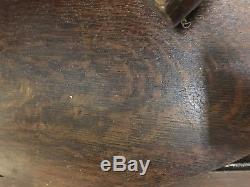 Antique round oak pedestal table 42 Solid Quarter Sawn Tiger Oak Old Original