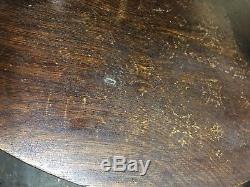 Antique round oak pedestal table 42 Solid Quarter Sawn Tiger Oak Old Original