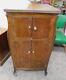 Antique Tiger Oak Victor Victrola 14 Record Cabinet Stand Chest Ca 1918
