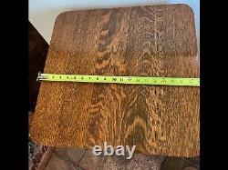 Antique tiger oak accent table