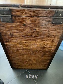 Antique tiger oak ballot box