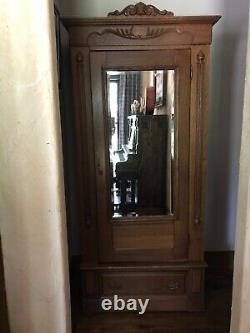Antique tiger oak chifferobe armoire wardrobe