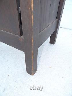 Antique tiger oak mission arts & craft large umbrella stand church cross