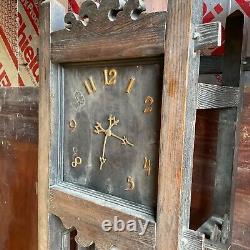 Antique tiger oak mission arts & crafts Grandfather tall case clock 1910 project