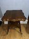 Antique Tiger Oak Parlor Side Table Withbrass And Crystal Ball Feet Mint Condition
