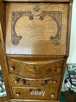 Antique tiger oak secretary desk excellent condition